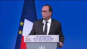 François Hollande lors d'un discours à la Mutualité, pour le 70e anniversaire de la sécurité sociale mardi 6 octobre