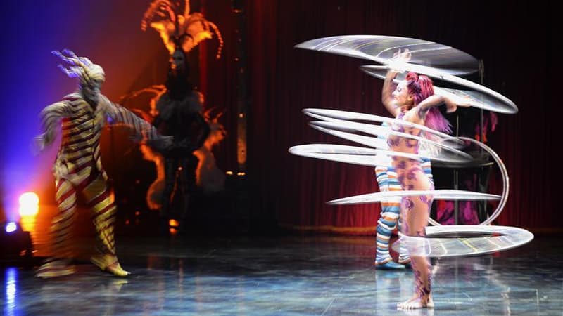 Le Cirque du Soleil, connu internationalement pour ses spectacles mêlant la performance physique et la mise en scène artistique, s'apprête à licencier 400 personnes, soit huit pour cent de ses effectifs. /Photo prise le 4 janvier 2013/REUTERS/Paul Hackett