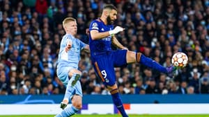 Karim Benzema avec le Real contre Manchester City, le 26 avril 2022