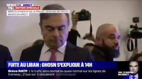 Fuite au Japon: Carlos Ghosn arrive à sa conférence de presse