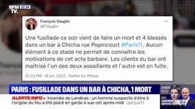 Paris: 1 personne tuée et 4 blessées dans une fusillade survenue dans un bar à chicha du 11e arrondissement
