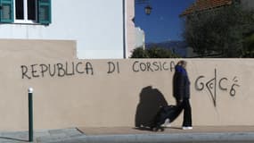 Un tag du groupe nationaliste corse GCC, Ghjuventù Clandestina Corsa (illustration)