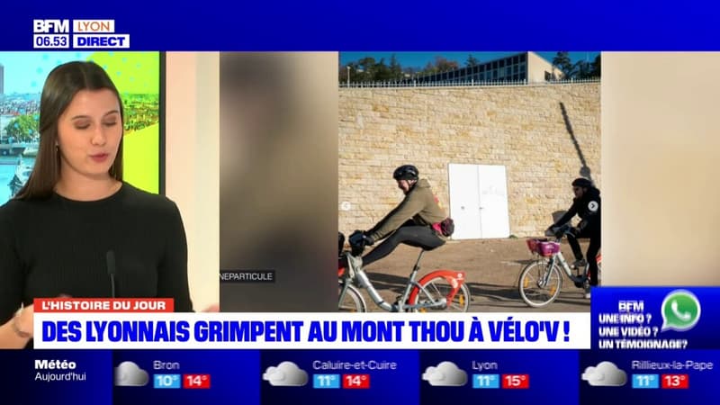 L'histoire du jour: des Lyonnais grimpent au mont Thou avec des vélo'v