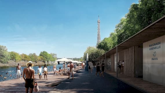 Un visuel du futur point de baignade vers le port de Grenelle.