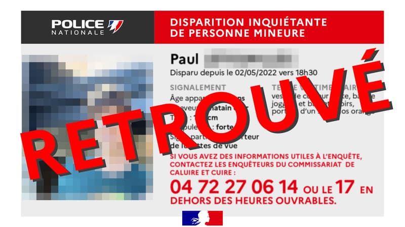 Le jeune homme disparu depuis lundi dans le Rhône a été retrouvé.