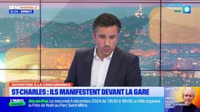 Marseille: manifestation devant la gare Saint-Charles contre l'ouverture à la concurrence