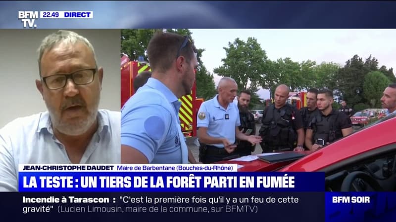 Jean-Christophe Daudet, maire de Barbentane dans les Bouches-du-Rhône: Sûrement plus de 1000 hectares brûlés [...] C'est un véritable désastre pour le massif de la Montagnette