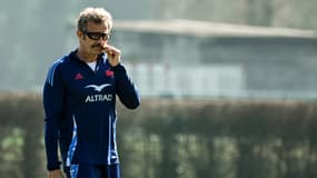 Fabien Galthié à l'entraînement du XV de France, le 5 mars 2025