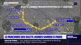Paris: le parcours des Gilets jaunes ce samedi