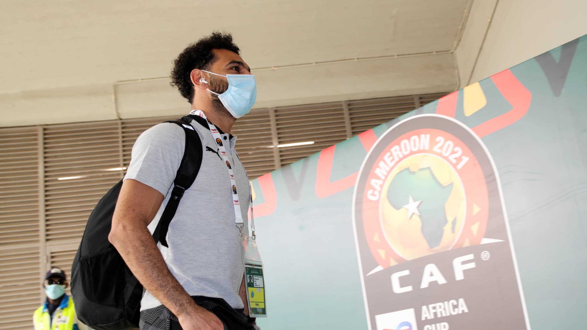 Mohamed Salah arrive au stade pour un match de la CAN avec l'Egypte le 11 janvier 2022