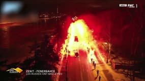 Zenit-Fenerbahce : les Russes ont mis le feu pour encourager leur équipe