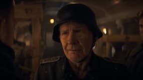 Harrison Ford sur le tournage du film "Indiana Jones et le cadran de la destinée"