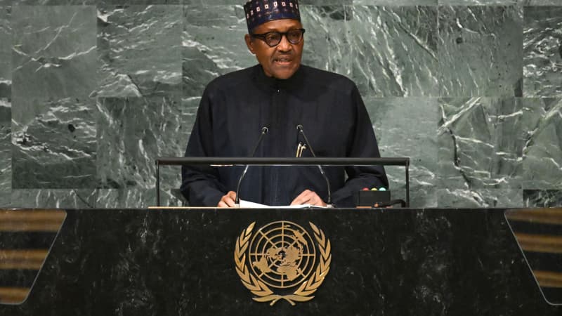 Le président du Nigeria, Muhammadu Buhari,  le 21 septembre 2022 au siège de l'ONU