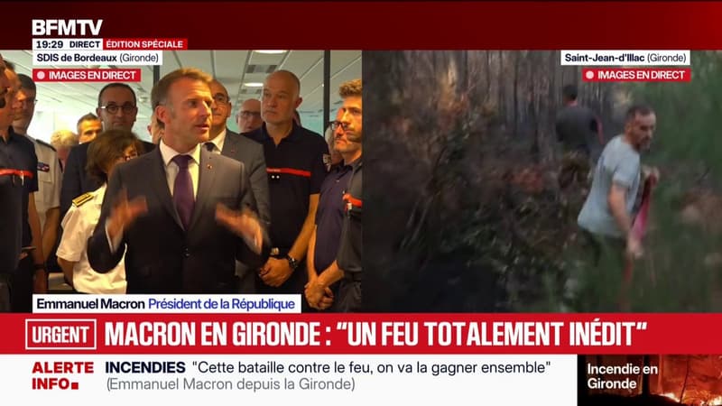 Incendies: Emmanuel Macron appelle "à rester unis", avant "un retour d'expérience"