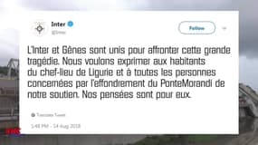 Effondrement d'un viaduc à Gênes : Les clubs italiens se montrent solidaires