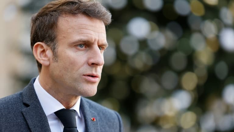 Le président Emmanuel Macron à l'Elysée le 3 janvier 2023 à Paris