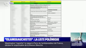Une liste tenue par FdeSouche, regroupant différentes personnalités considérées comme "islamogauchistes" par le site, publiée sur les réseaux sociaux