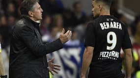 Claude Puel et Hatem Ben Arfa en avril 2016
