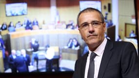 Jean-Guy Talamoni fraîchement élu président de l'Assemblée corse, le 17 décembre 2015.