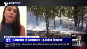 Incendies en Grèce: "Nous les locaux, on fait tout ce qu'on peut pour aider les touristes", raconte cette habitante de Rhodes