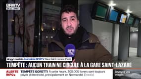 Tempête Goretti: aucun train ne circule à la gare Saint-Lazare