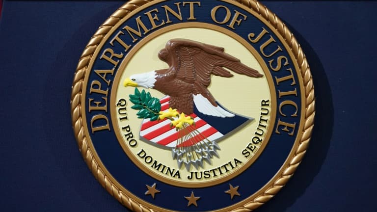 Le symbole du ministère américain de la Justice (photo d'illustration).