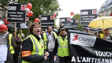 Manifestation en septembre 2013 contre la hausse de la TVA