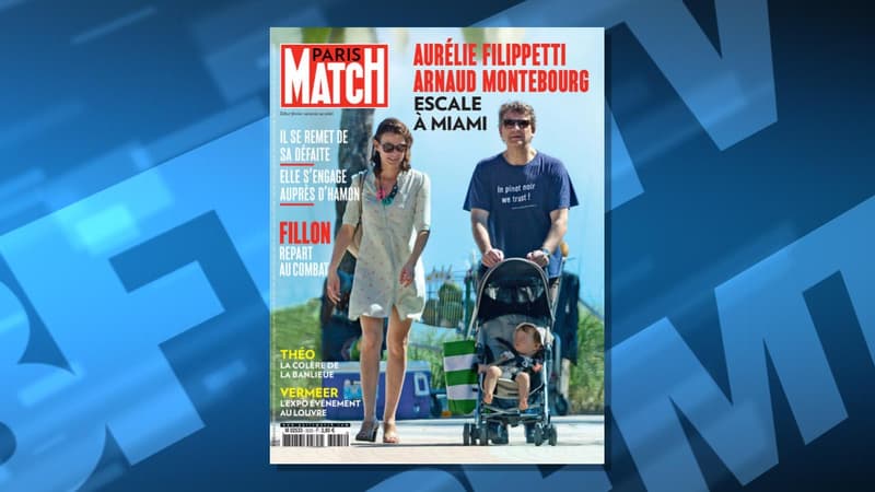 La une de Paris Match paru ce jeudi 16 février, avec le couple Montebourg Filippetti.