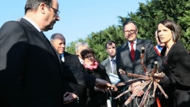François Hollande et le PDG de France Télécom Stéphane Richard mercredi 20 février à Clermont Ferrand