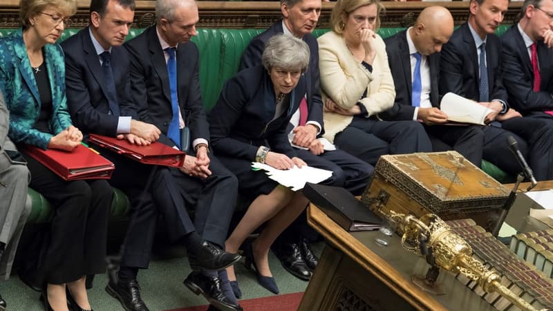 La première ministre britannique Theresa May à la Chambre des Communes le 3 avril 2019.