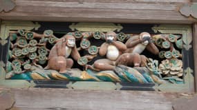 Les trois singes de la sagesse.