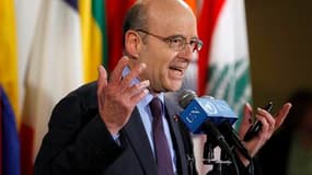 Alain Juppé, jeudi, au siège des Nations unies à New York, où il s'est rendu pour convaincre les membres du Conseil de sécurité de voter une résolution autorisant une intervention militaire en Libye. La France s'est dit confiante dans le vote de ce texte.