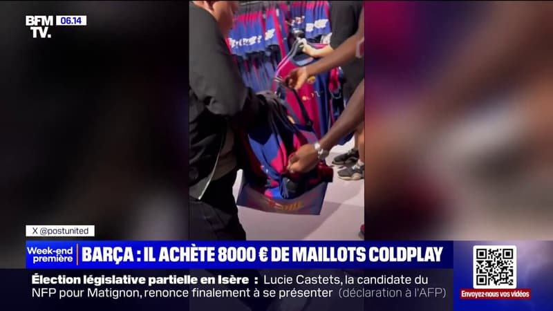 Un supporter du Barça achète pour 8.000 euros de maillots réalisés en collaboration avec Coldplay à l'occasion du Clasico