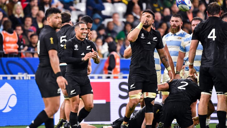 Aaron Smith et les All Blacks en demi-finale de la Coupe du monde de rugby face à l'Argentine, 20 octobre 2023