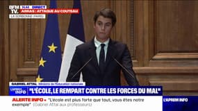 Remise du prix Samuel Paty: "C'est par l'école que nous parviendrons à bâtir le rempart contre ces forces du mal et du néant", affirme Gabriel Attal