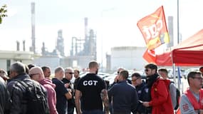 Sur le site de la raffinerie TotalEnergies à Donges, le 12 octobre 2022