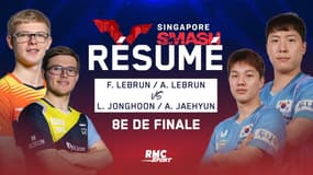 Résumé : Les frères Lebrun en grand danger face à un duo sud-coréen ? (WTT Smash Singapour)