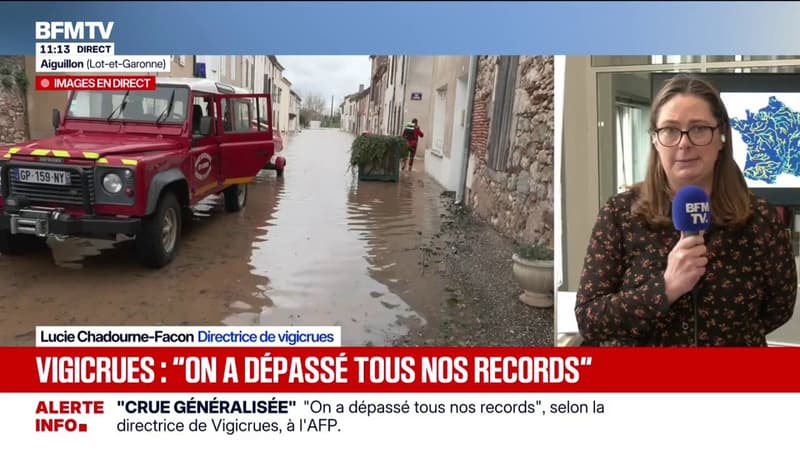"Les crues vont continuer", déclare Lucie Chadourne-Facon, directrice de vigicrues
