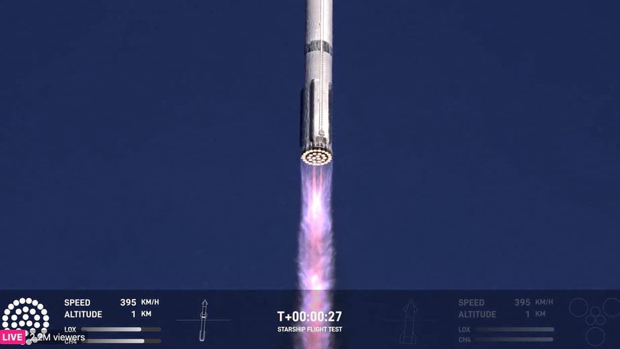 SpaceX a confirmé sur ses réseaux que le vaisseau Starship, donnant son nom à l'ensemble de la fusée, avait fait l'objet d'un "désassemblage rapide non programmé" SpaceX a confirmé sur ses réseaux que le vaisseau Starship, donnant son nom à l'ensemble de la fusée, avait fait l'objet d'un "désassemblage rapide non programmé"