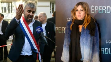 Alexis Corbière et Mathilde Seigner.