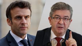 Emmanuel Macron et Jean-Luc Mélenchon - Montage photos AFP