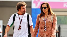 Fernando Alonso et sa compagne Andrea Schlager au Grand Prix du Mexique en octobre 2022