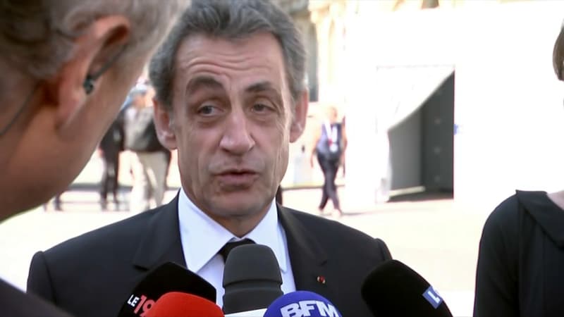 Nicolas Sarkozy assiste à l'entrée de Simone et Antoine Veil au Panthéon, le 1er juillet 2018