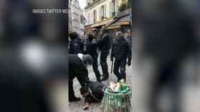 Une capture de la vidéo tournée le 1er mai dernier sur la place de la Contrescarpe, à Paris.