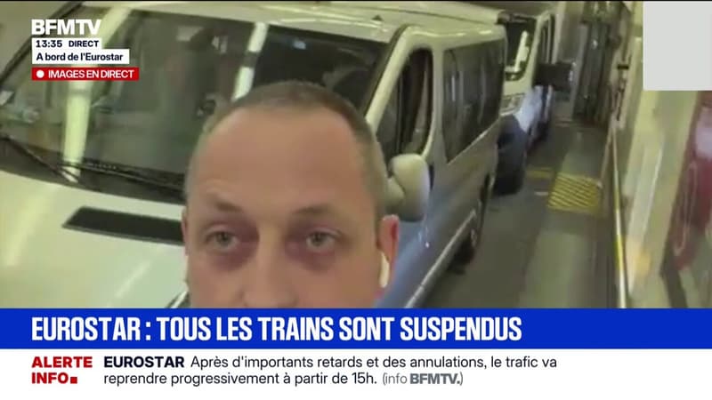 "Nous n'avons rien à boire, rien à manger, et aucune information", déplore un passager bloqué dans l'Eurostar