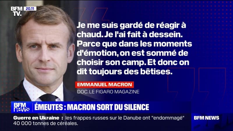 Émeutes: Emmanuel Macron sort du silence