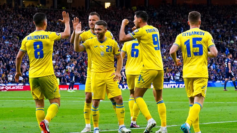 Joie des Ukrainiens lors de leur victoire en Ecosse en juin