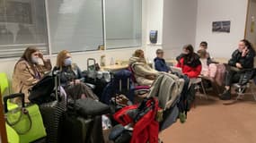 Des réfugiés ukrainiens à la maison d'accueil des victimes à Nice.