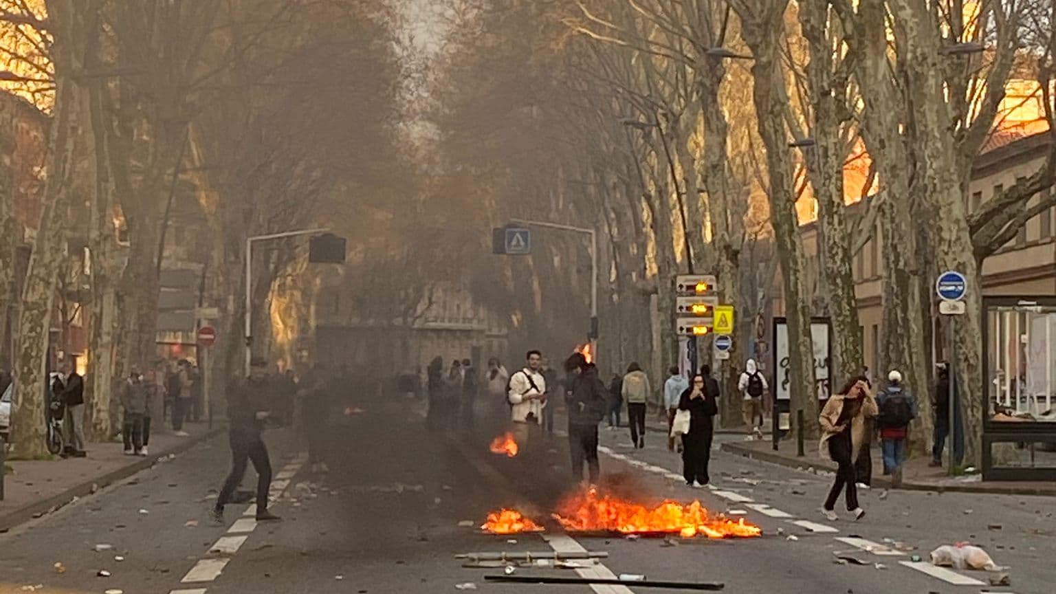 Des tensions dans le centre-ville de Toulouse. Des tensions dans le centre-ville de Toulouse.