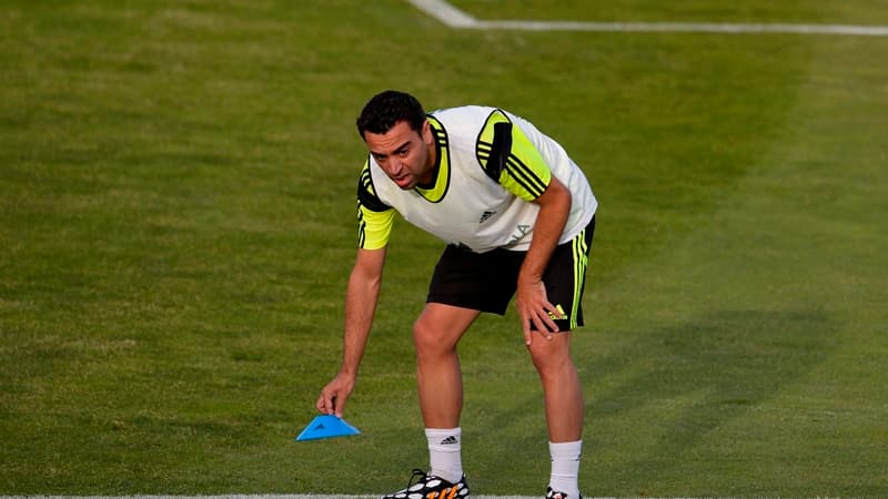 Xavi à l'entrainement